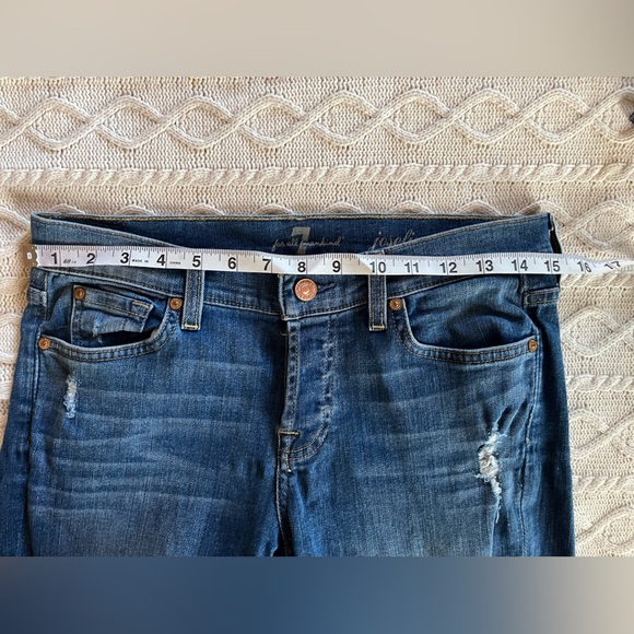 7 For All Mankind Medium Wash Distressed Josefina Style Skinny Women’s size 25 - Picture 15 of 16